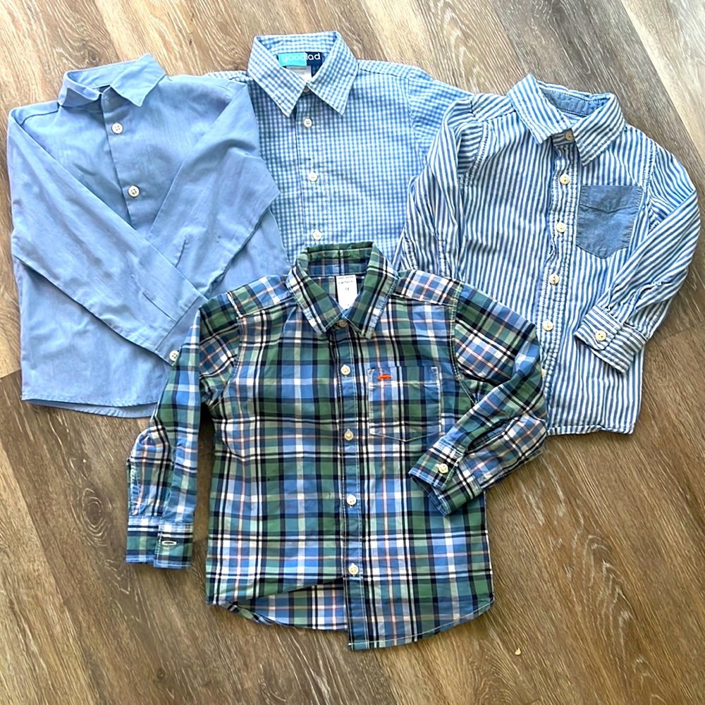 Lot 3T boys long sleeve button down dress shirts